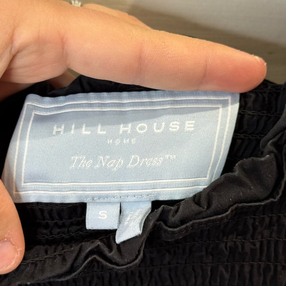 Hill House The Ellie Nap Dress Black Midi Dress with Ruffle Sleeves Size Small - Picture 8 of 14